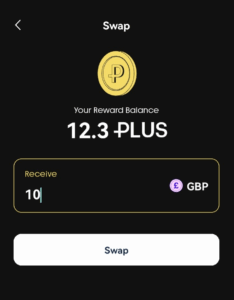 PLUS to GBP Swap